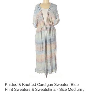 Knitted and Knotted Tye Dye Cardigan